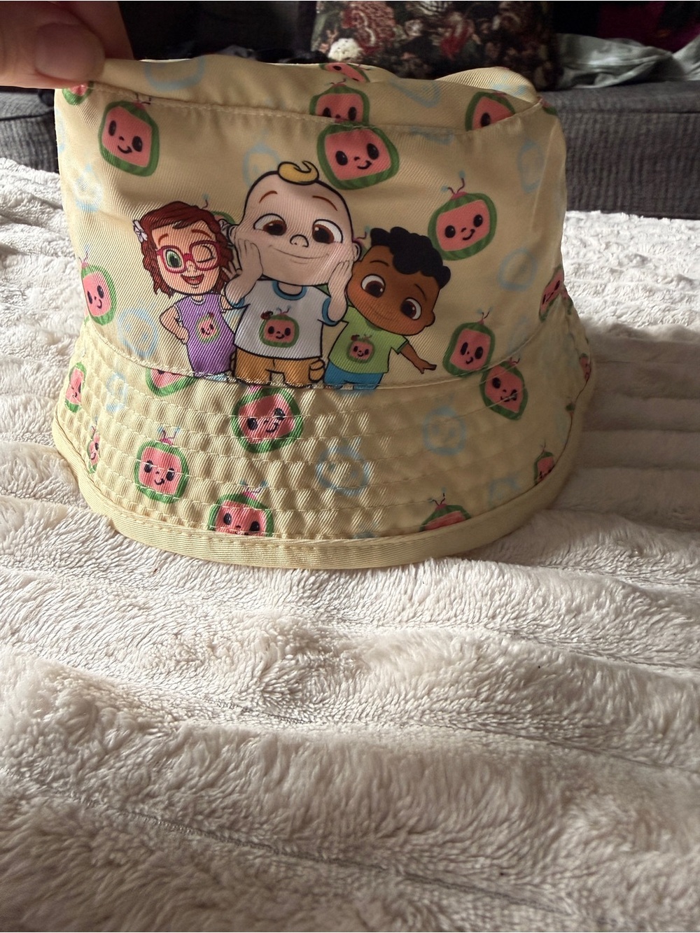 Yellow Kids' Bucket Hat - Cute Character Print